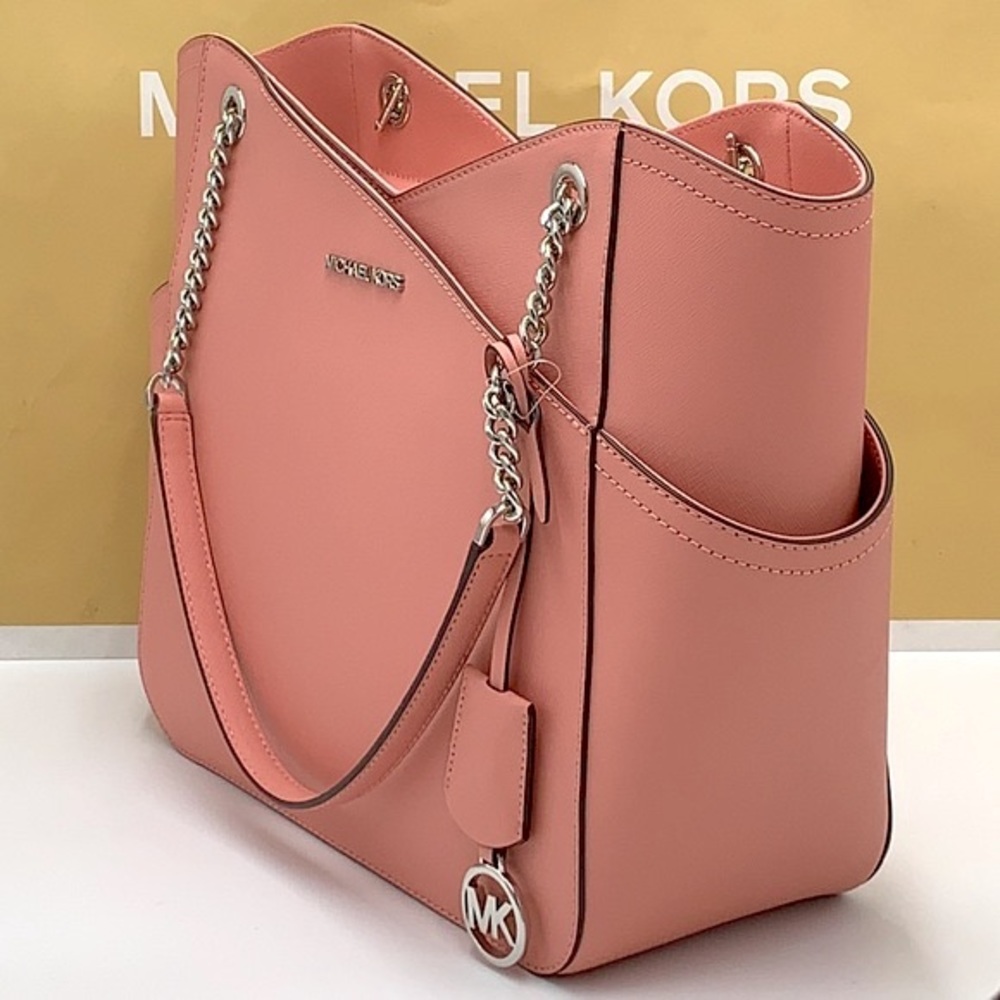 MICHAEL KORS LARGE X CHAIN SHOULDER TOTE BAG PRIMROSE COLOR NWT - Picture 4 of 15